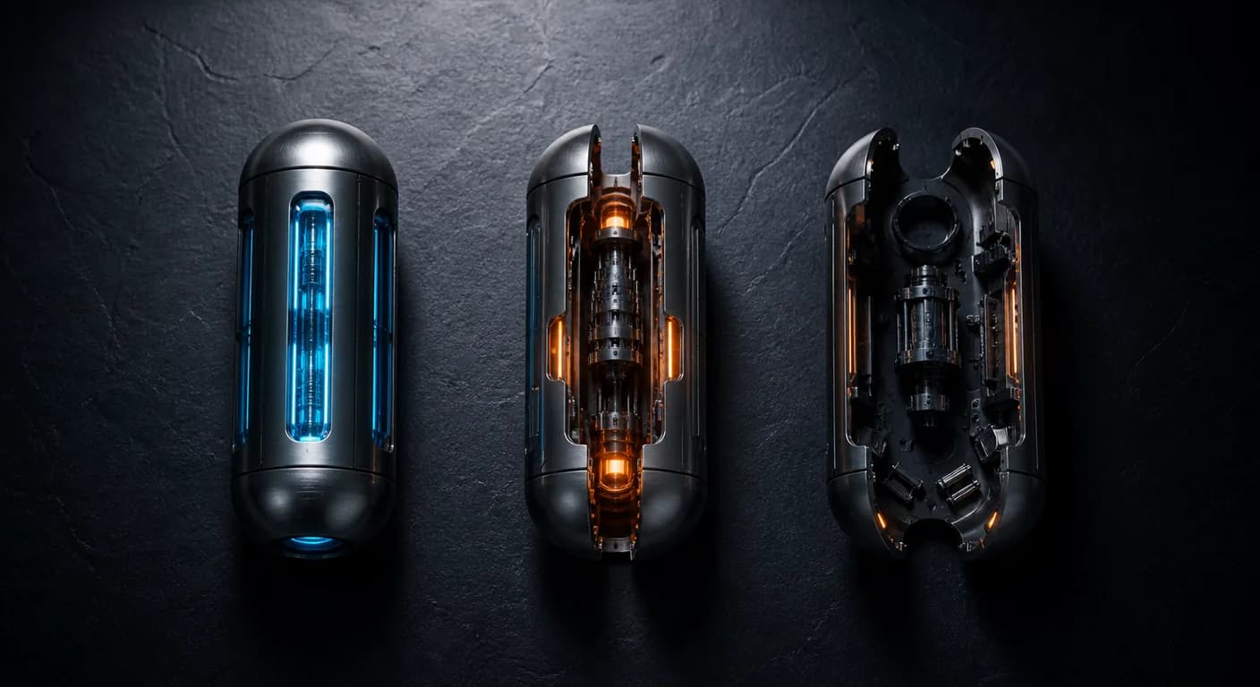 Three distinct interface windows representing Bolt.new, Lovable, and Replit side by side, each showing a working prototype but with a red warning indicator at the deployment stage.